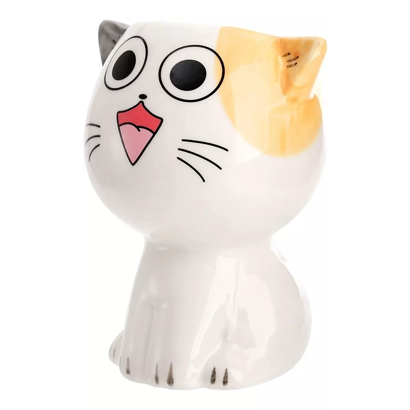 Juego Macetas En Cerámica Premium Diseño Cute Cats x4 Unid Blanco 5
