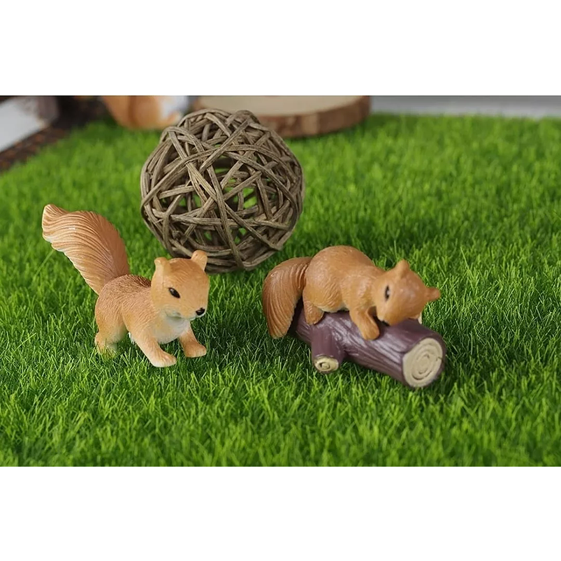 Mini Figuras Jardín Decorativo Bonsái Terrario Ardillas x8 Piezas 2