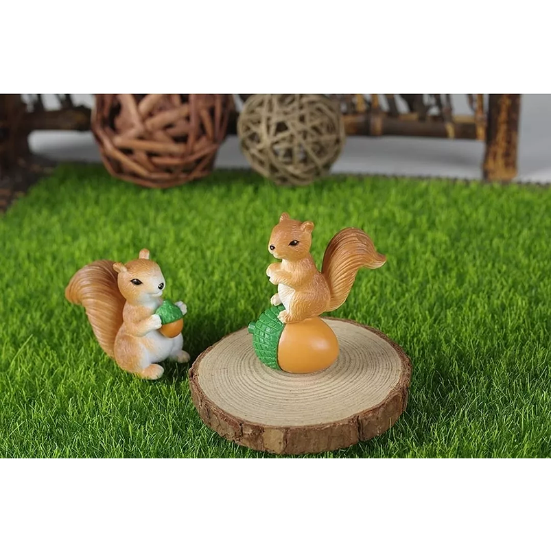 Mini Figuras Jardín Decorativo Bonsái Terrario Ardillas x8 Piezas 4