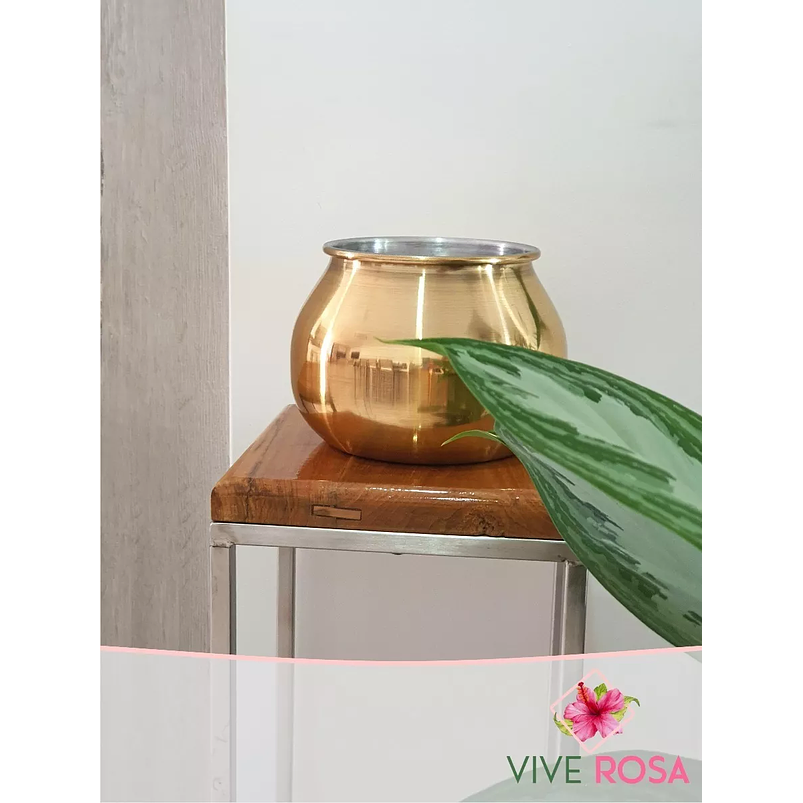 Matera - Maceta Aluminio Dorada Para Plantas Dorado 1