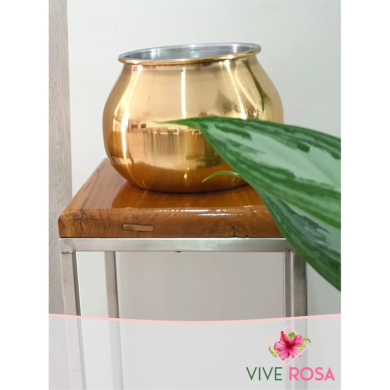 Matera - Maceta Aluminio Dorada Para Plantas Dorado 2