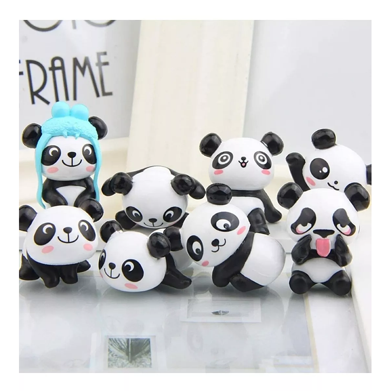 Set Mini Figuras Decorativas Osos Terrarios y Jardín X8unid 4