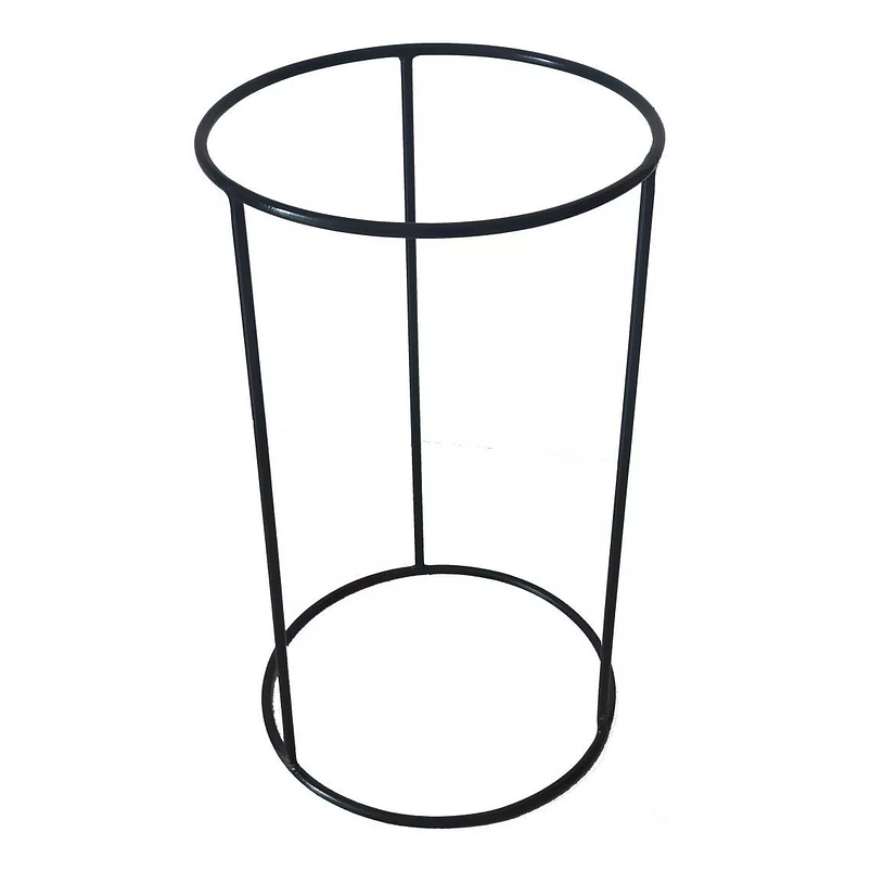 Soporte Matera Maceta Redondo Alto En Varilla 52cms Alto Negro 1