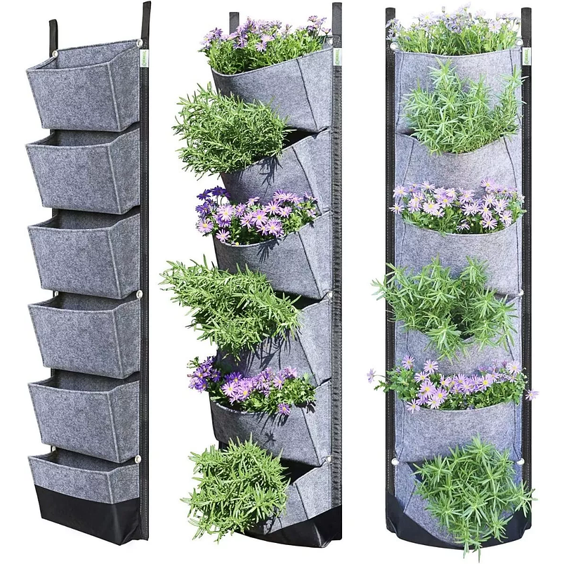 Maceta Plantas Tela Especial Pared x1 Unidades de 6 Bolsillos 1