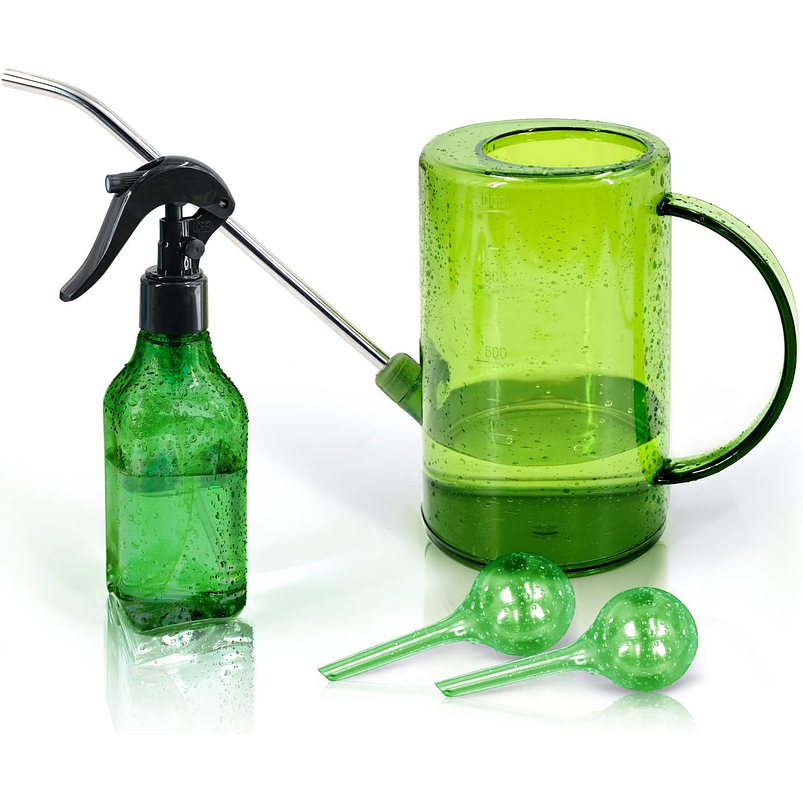 Regadera Plastica Plantas Premium Salida en Acero más Spray x1 litro Mas Botella de Apretar 2