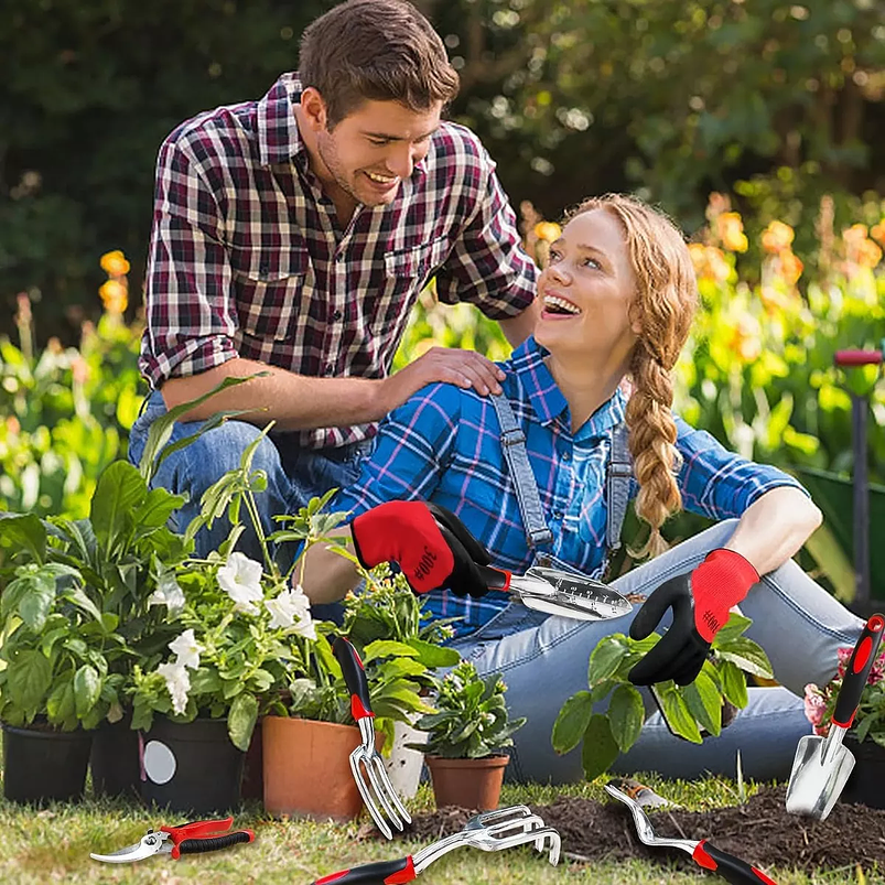Kit Herramientas De Jardinería Aluminio más bolsa Organizadora 7
