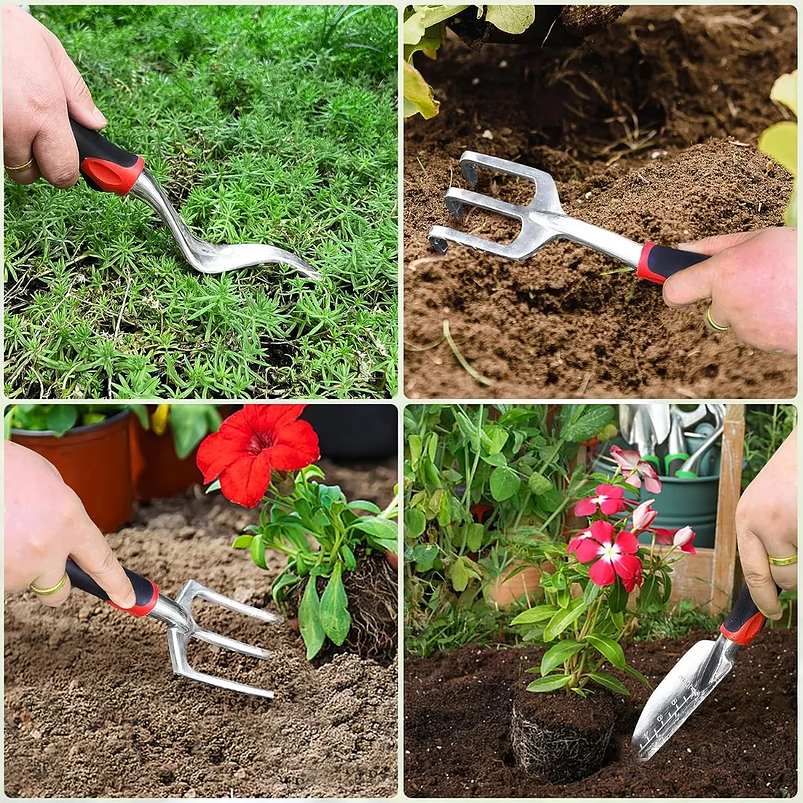 Kit Herramientas De Jardinería Aluminio más bolsa Organizadora 3