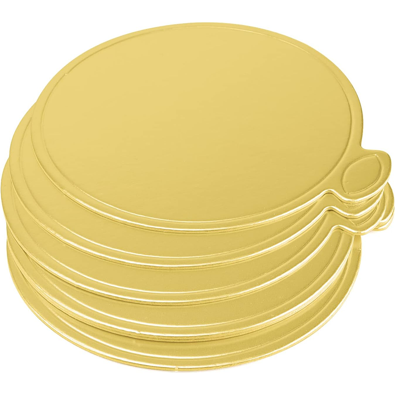 Tableros Base Papel Para Torta Dorado 8cm Diámetro x45 Unidades 4