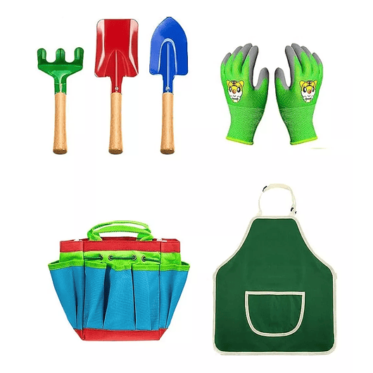 Kit Herramientas Jardinería Para Niños x5 Piezas más Bolso 1