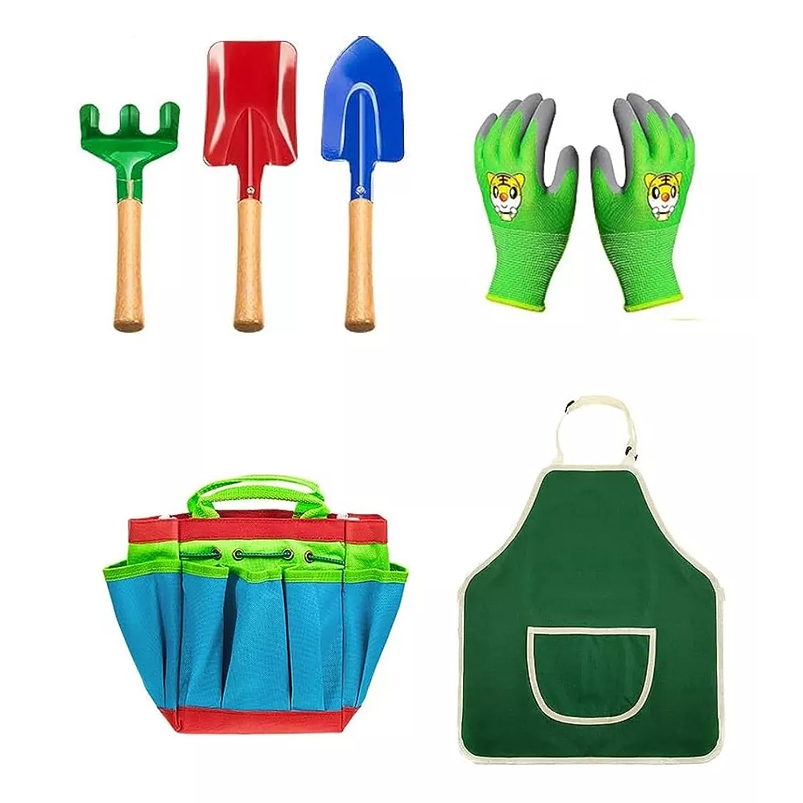 Kit Herramientas Jardinería Para Niños x5 Piezas más Bolso 1