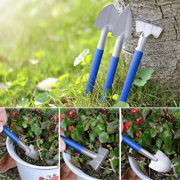 Juego de herramientas de jardín, 10 piezas de herramientas de jardinería de  acero inoxidable resistente con mango ergonómico antideslizante de goma