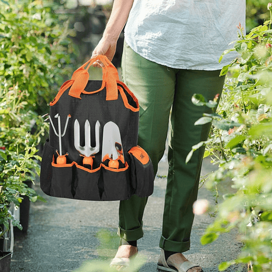 Kit Herramientas de Jardinería Plantas x8 Piezas Acero más bolso 6