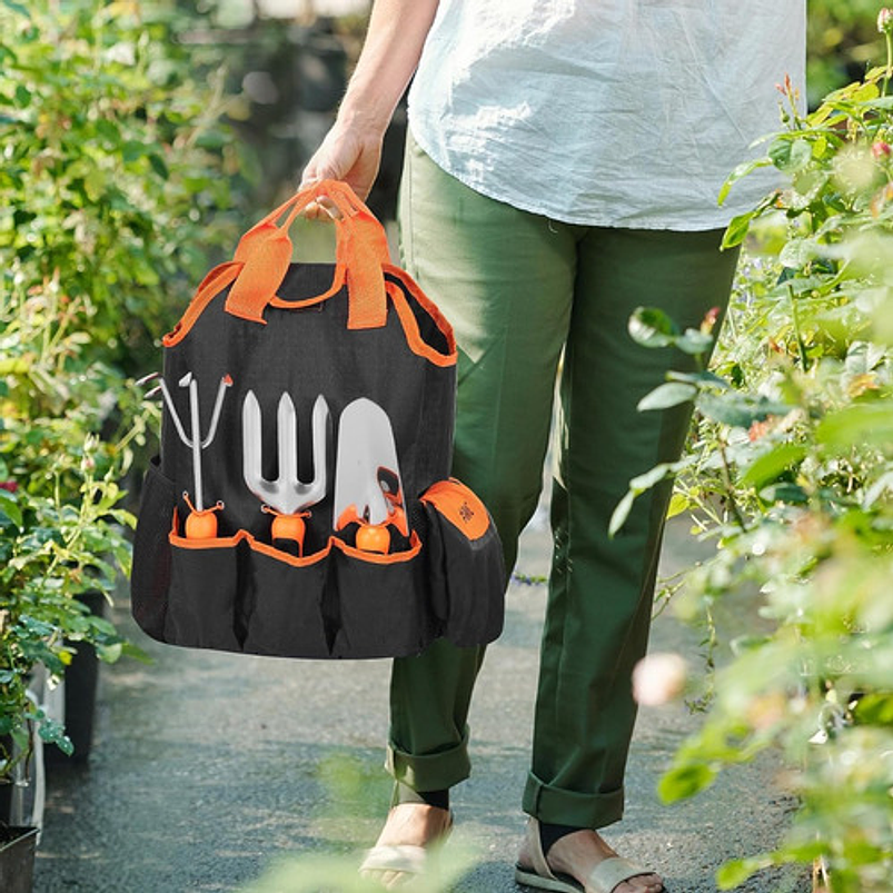 Kit Herramientas de Jardinería Plantas x8 Piezas Acero más bolso 6