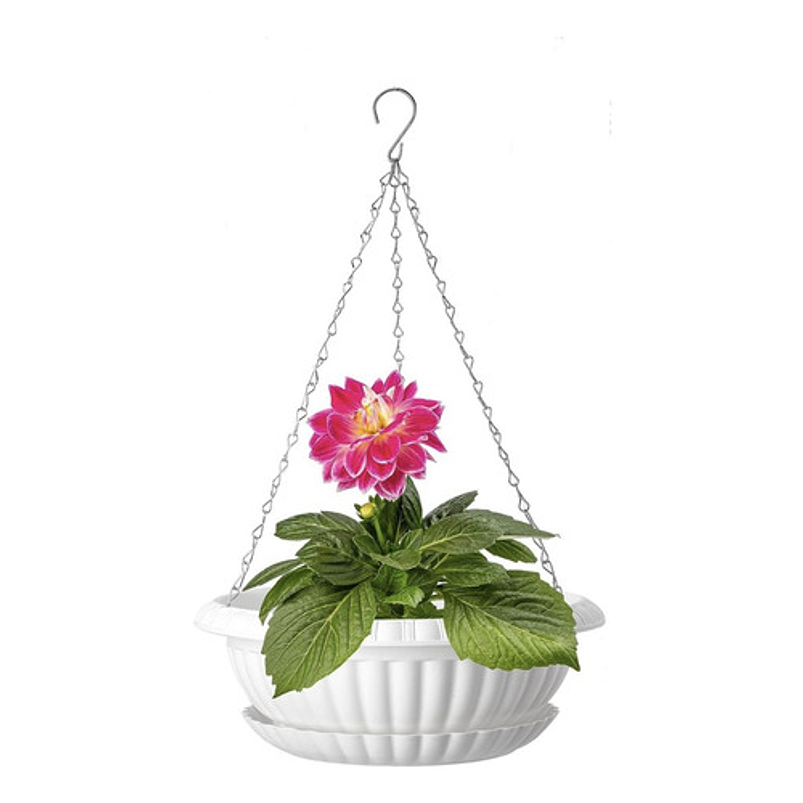 Maceta de Plantas Plástica Colgante con Plato de Drenaje 1