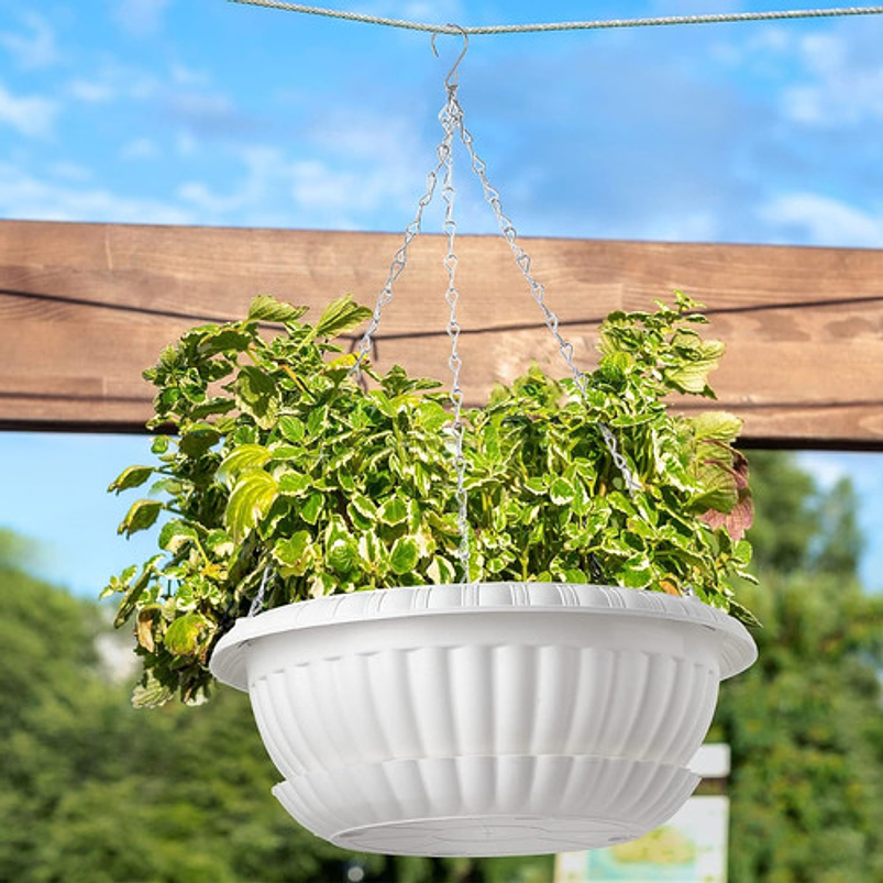 Maceta de Plantas Plástica Colgante con Plato de Drenaje 6