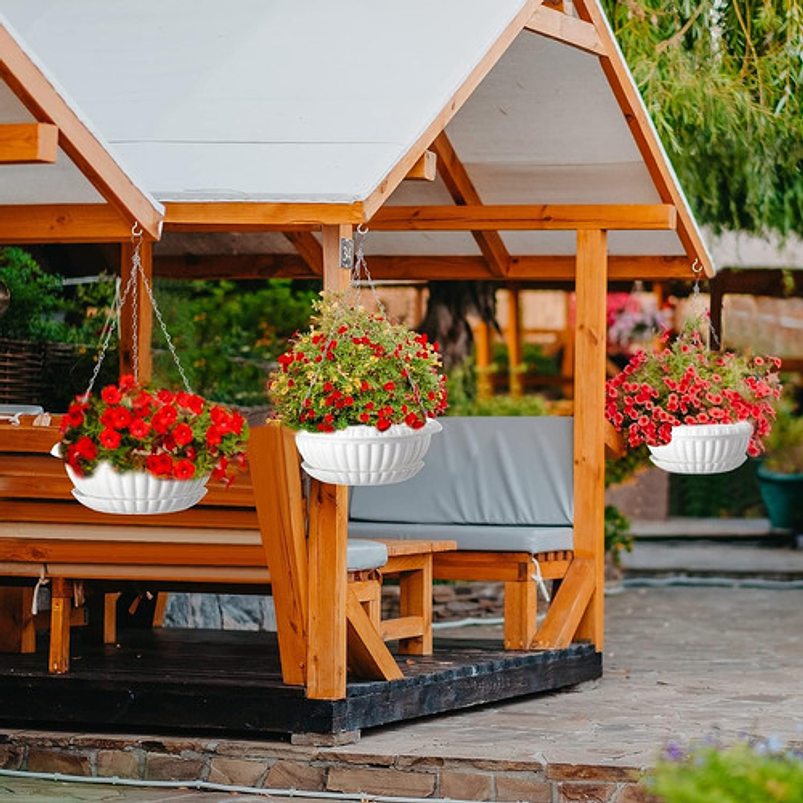 Maceta de Plantas Plástica Colgante con Plato de Drenaje 7