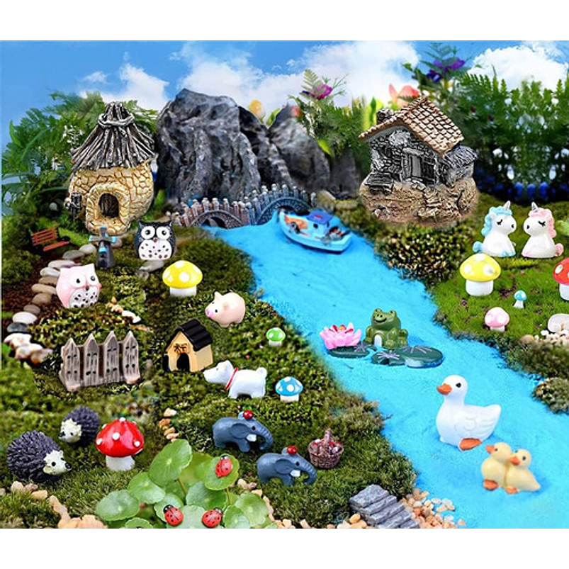 Kit Decorativo de Plantas Terrario Jardín de Hadas x104 Piezas 4