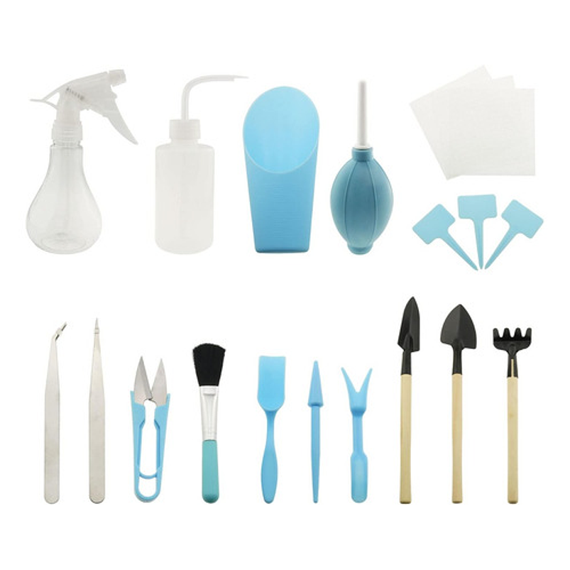 Kit Herramienta Plantas Cactus Suculenta x15 Piezas Baby Blue 1