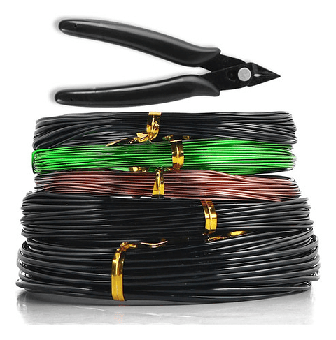 Alambres Entrenamiento Aluminio Bonsai 5 Rollos Total 50mts