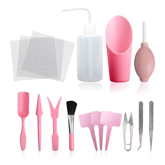 Kit Básico Herramientas Cuidado Cactus Suculentas Baby Pink 1