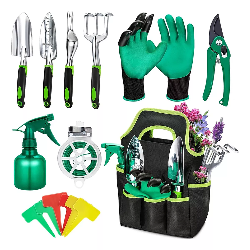 Kit Herramientas Jardín Aluminio x10 Piezas más bolso 1
