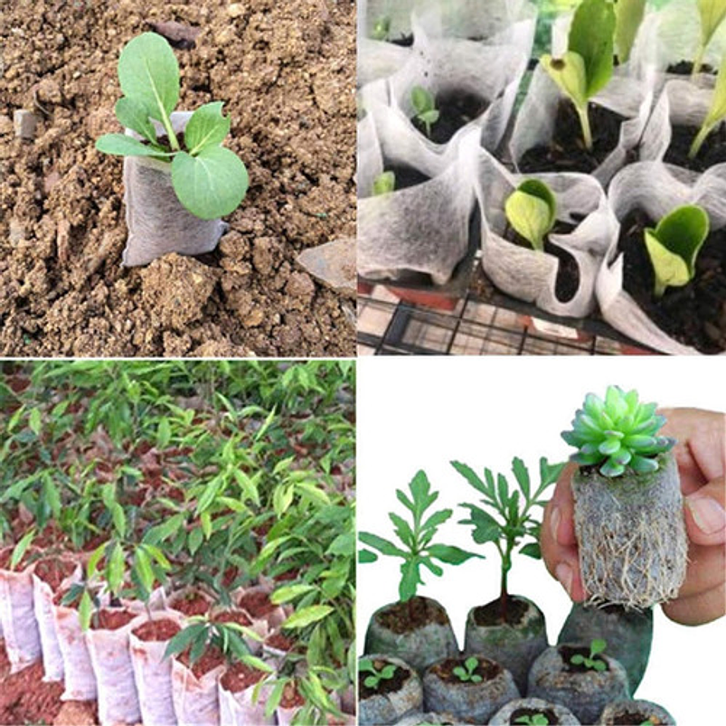 Bolsa Siembra Plantas Tela Biodegradable Semillero X 100pz 3