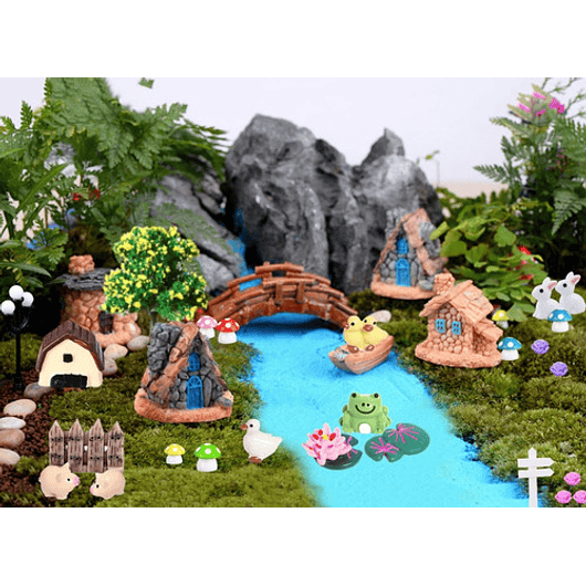 Kit Decorativo Plantas Terrario Jardín de Hadas Bonsai 108 piezas 3
