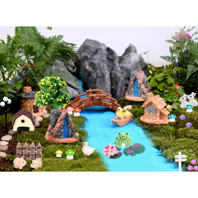 Kit Decorativo Plantas Terrario Jardín de Hadas Bonsai 108 piezas 3