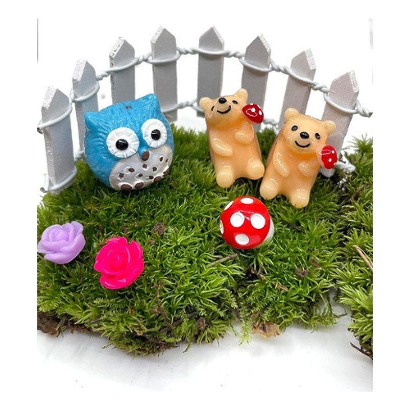 Kit Decorativo Plantas Terrario Jardín De Hadas Bonsai 105 piezas 5