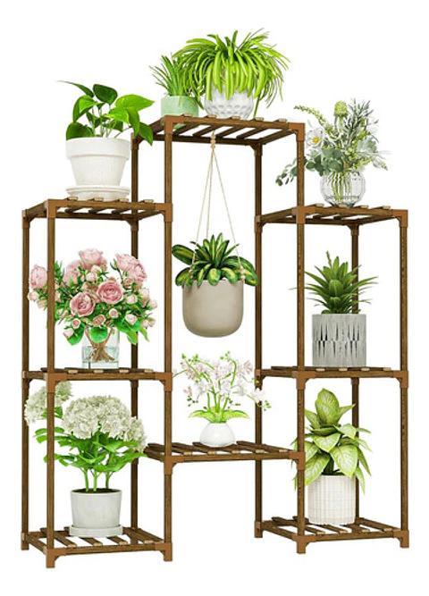 Soporte Estante de Plantas en Macetas en Madera