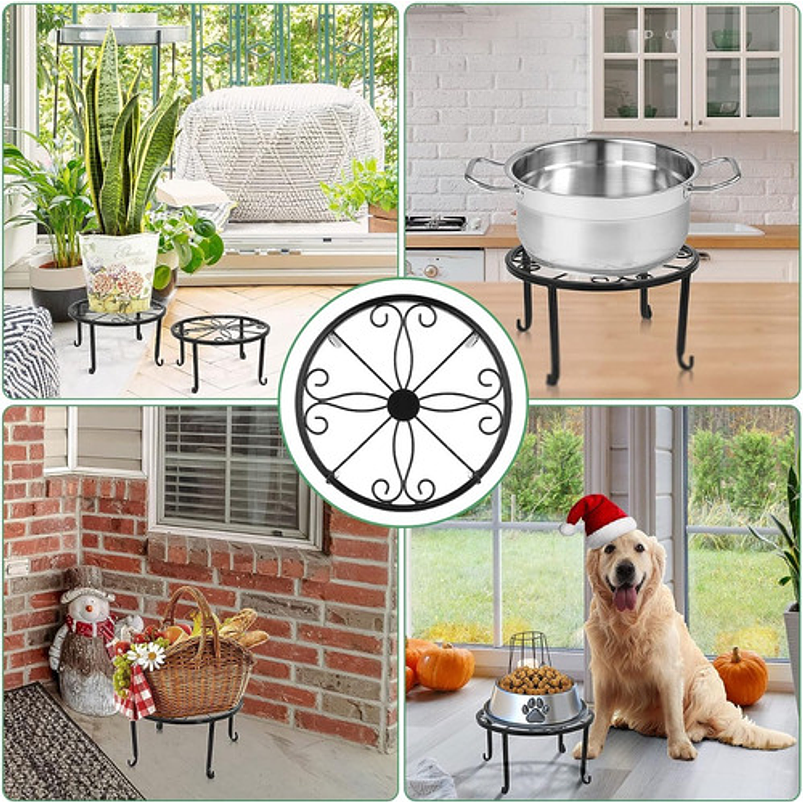 Soporte De Macetas Plantas X2 Unidades Metalico Decorativo 8