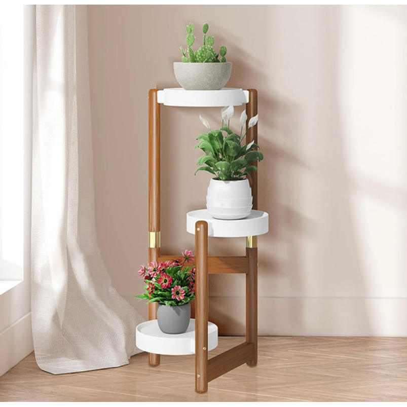 Soporte de Macetas para Plantas 3 Niveles en Madera Premium 2