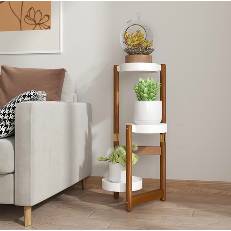 Soporte de Macetas para Plantas 3 Niveles en Madera Premium 5