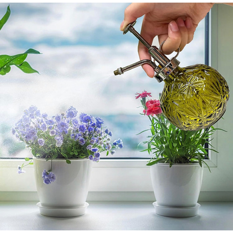 Regadera Plantas Spray En Vidrio Vintage X200ml Rociador 20