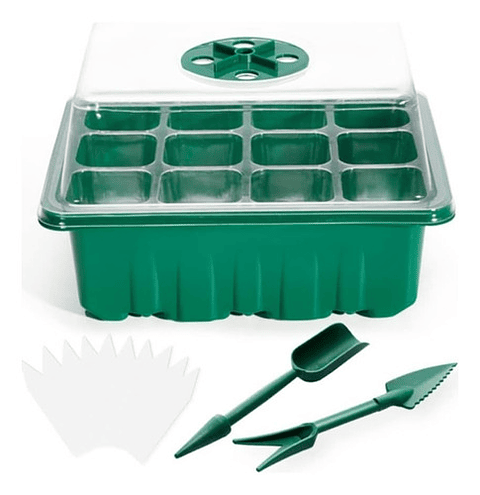 Kit Germinacion X3 Bandejas + Cupula Y Herramientas Plantas