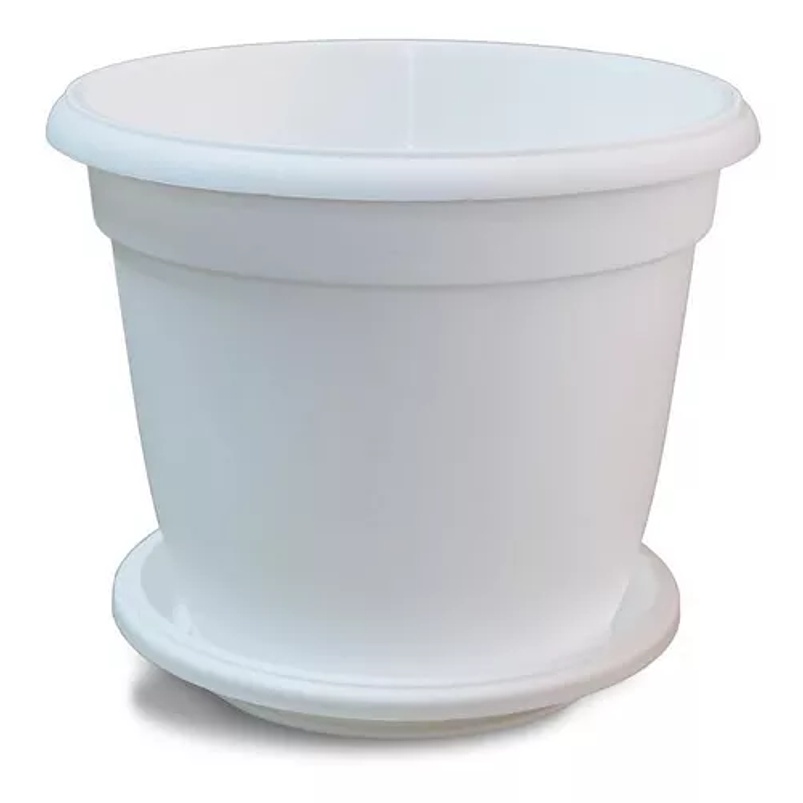 Matera Maceta Redonda Plástica 25cm Diámetro x22cm Alto Más Plato 7