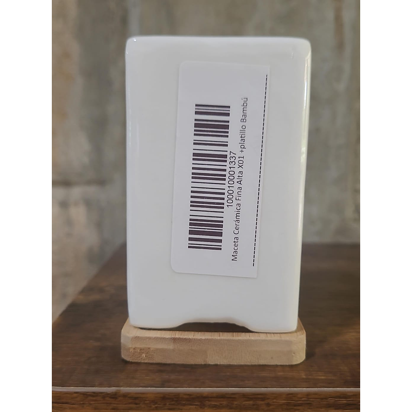 Maceta Cerámica Fina Alta X01 +platillo Bambú -$20.000 1