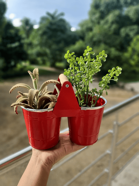 Maceta metalica duo $17.000