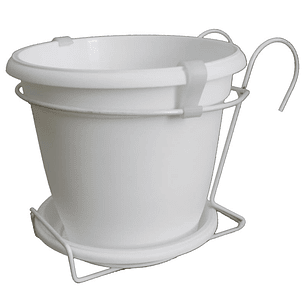 Maceta Plástica Colores Soporte Balcón Más plato 18cm Diámetro x15cm