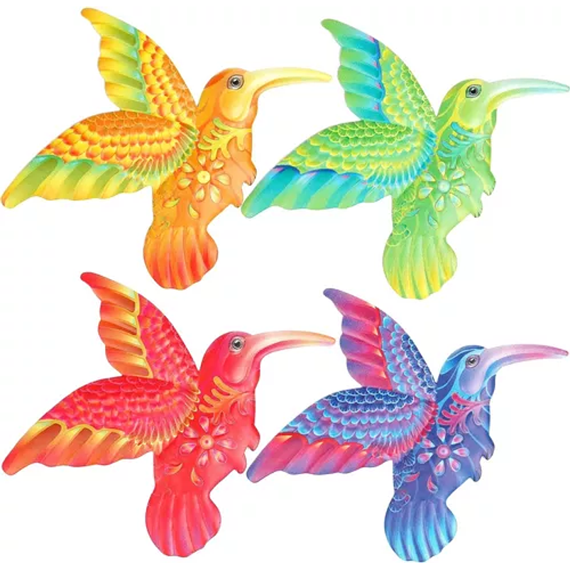 Set Figuras Colibris x4 Unidades Decorativas de Jardín - Pared 1