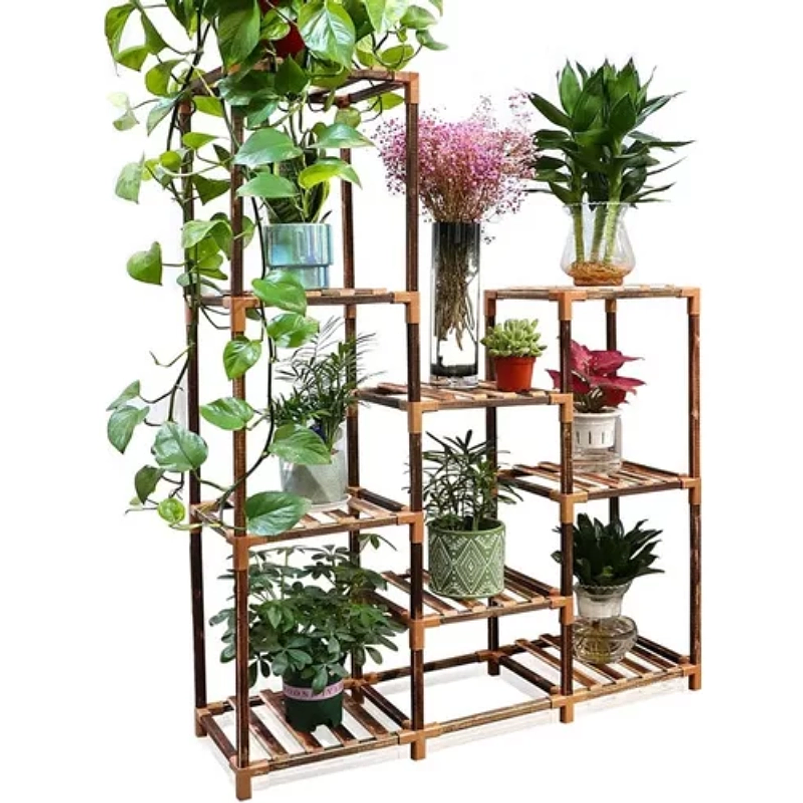 Soporte Estante De Plantas Madera Niveles 113cm Alto x 85cm Ancho 1