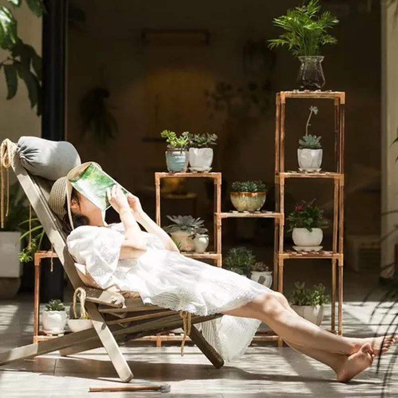 Soporte Estante De Plantas Madera Niveles 113cm Alto x 85cm Ancho 3