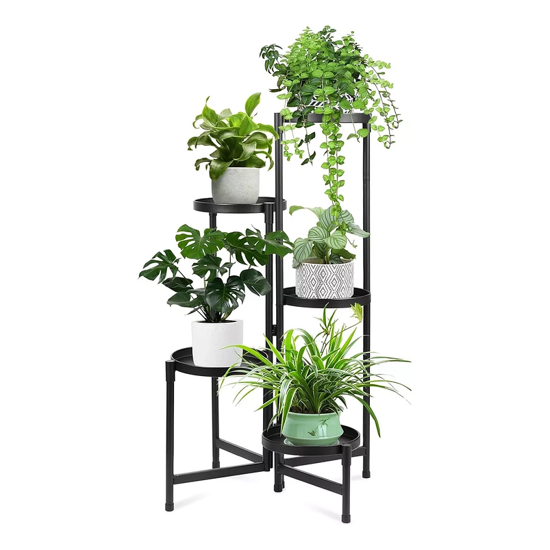 Soporte De Plantas Macetas x5 Puestos Escalonado Metálico 1