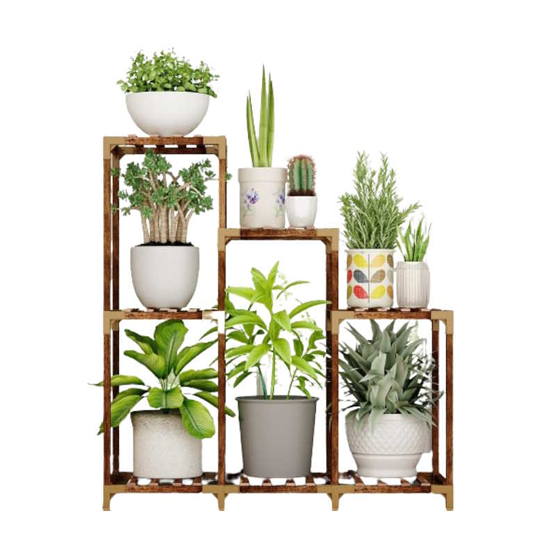 Soporte De Macetas Plantas Jardín en Madera 3 Niveles 1