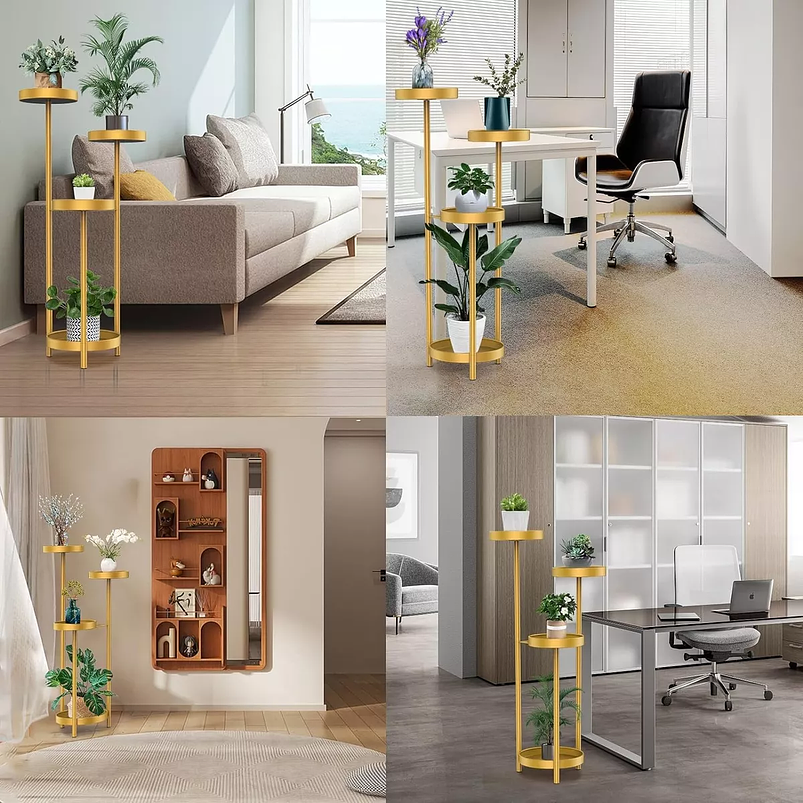 Soporte Macetas De Plantas Metálico En 4 Niveles Decorativo 2