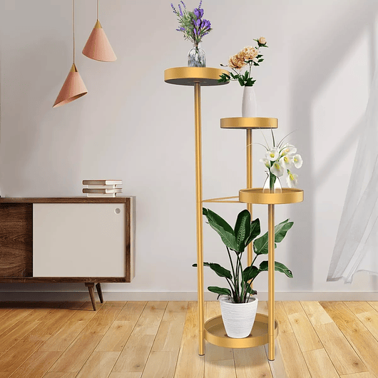 Soporte Macetas De Plantas Metálico En 4 Niveles Decorativo 6