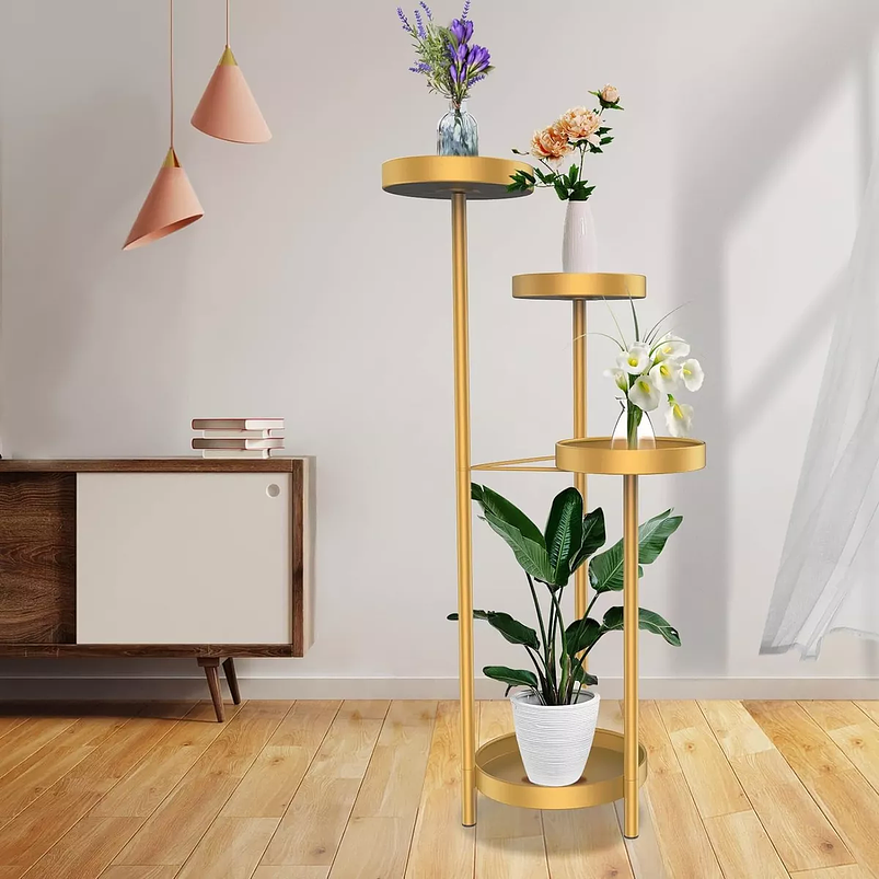 Soporte Macetas De Plantas Metálico En 4 Niveles Decorativo 6
