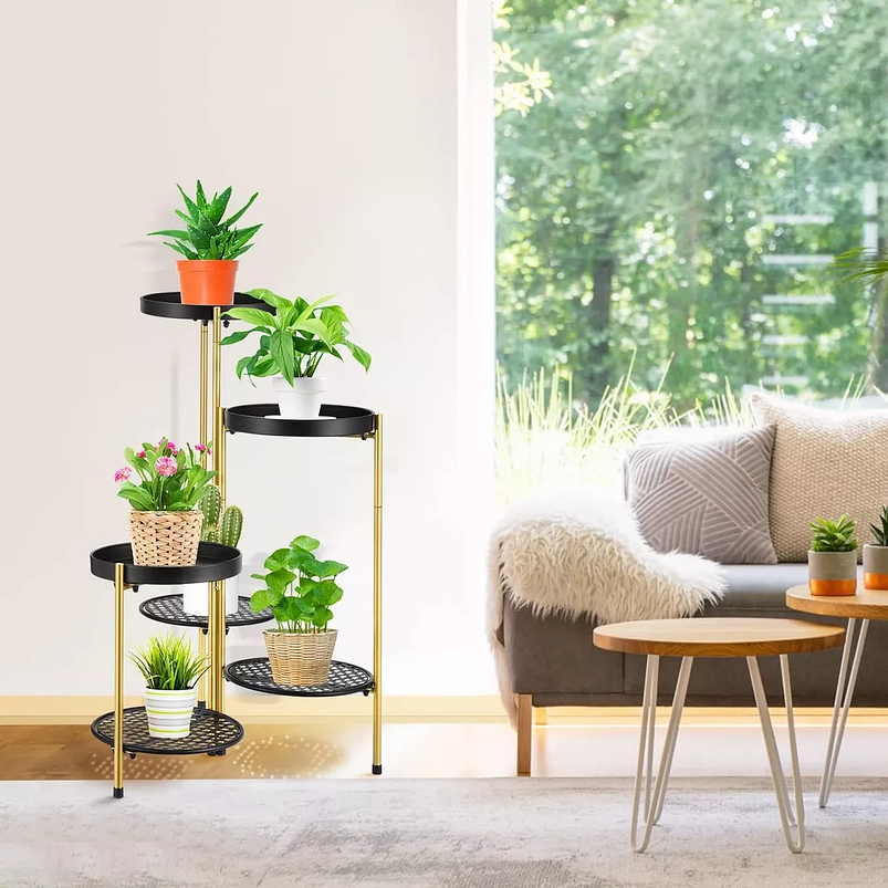 Soporte Macetas De Plantas Metálico Decorativo x6 Puestos 2