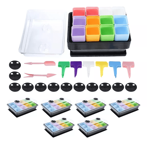 Kit Germinación Plantas X6 Bandejas mas cúpula y herramientas