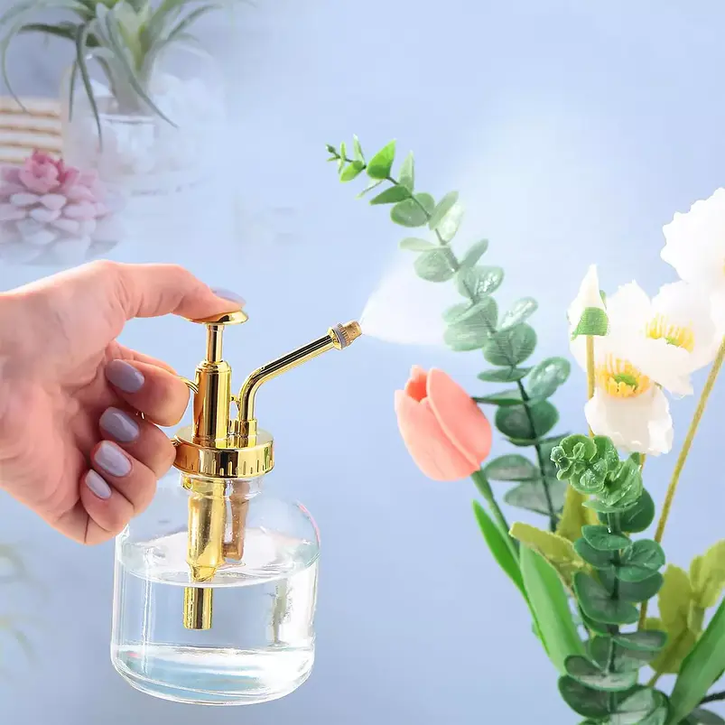 Regadera Plantas Spray Vintage En Vidrio x215ml Rociador 4